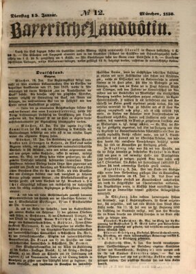 Bayerische Landbötin Dienstag 15. Januar 1850