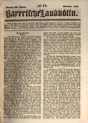 Bayerische Landbötin Sonntag 20. Januar 1850