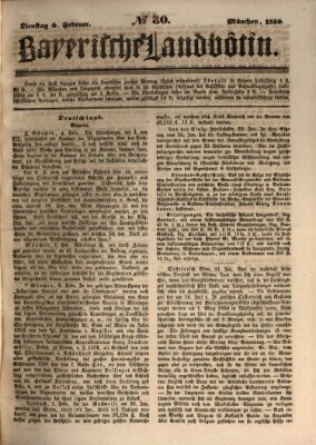 Bayerische Landbötin Dienstag 5. Februar 1850