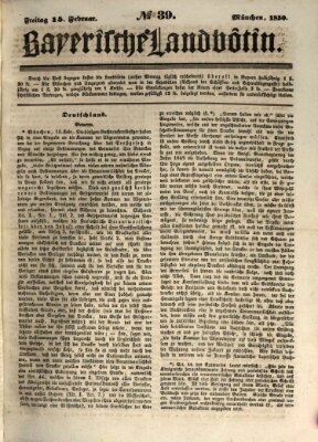 Bayerische Landbötin Freitag 15. Februar 1850