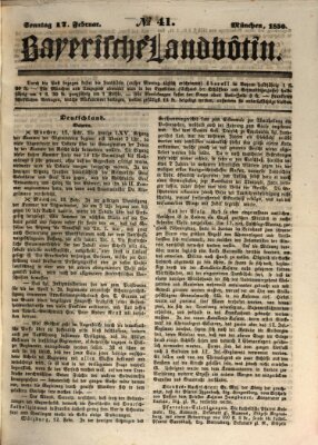 Bayerische Landbötin Sonntag 17. Februar 1850