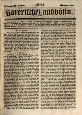 Bayerische Landbötin Mittwoch 20. Februar 1850