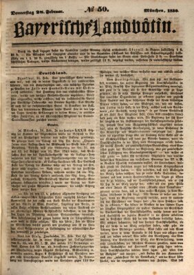 Bayerische Landbötin Donnerstag 28. Februar 1850