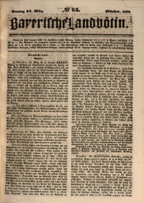 Bayerische Landbötin Sonntag 17. März 1850