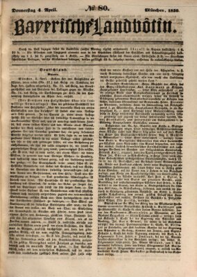 Bayerische Landbötin Donnerstag 4. April 1850