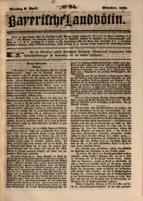 Bayerische Landbötin Dienstag 9. April 1850