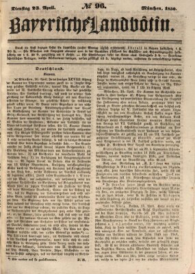 Bayerische Landbötin Dienstag 23. April 1850