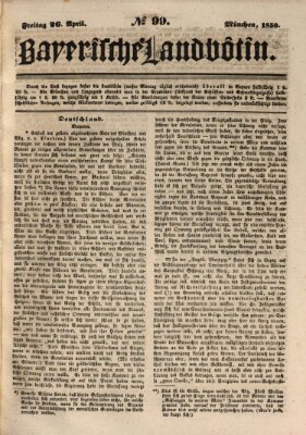 Bayerische Landbötin Freitag 26. April 1850