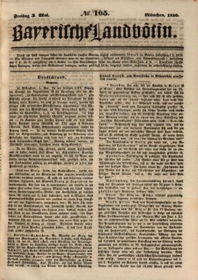 Bayerische Landbötin Freitag 3. Mai 1850