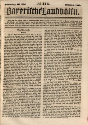 Bayerische Landbötin Donnerstag 16. Mai 1850