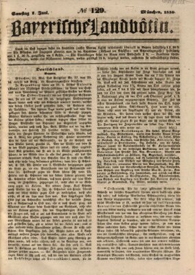 Bayerische Landbötin Samstag 1. Juni 1850