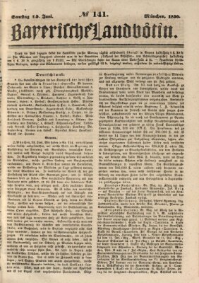 Bayerische Landbötin Samstag 15. Juni 1850