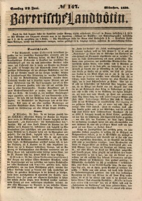 Bayerische Landbötin Samstag 22. Juni 1850