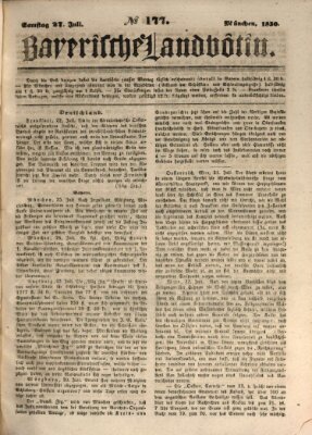 Bayerische Landbötin Samstag 27. Juli 1850