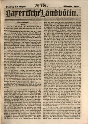 Bayerische Landbötin Dienstag 13. August 1850