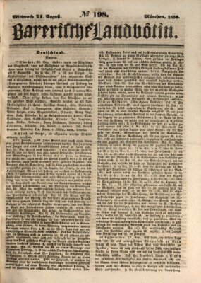 Bayerische Landbötin Mittwoch 21. August 1850