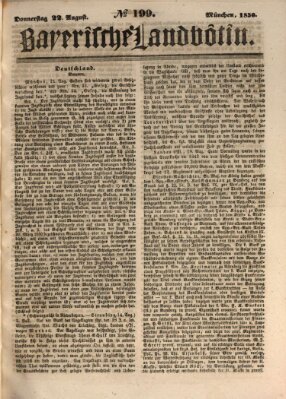 Bayerische Landbötin Donnerstag 22. August 1850