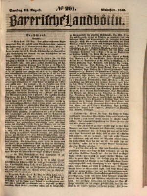 Bayerische Landbötin Samstag 24. August 1850