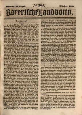 Bayerische Landbötin Mittwoch 28. August 1850