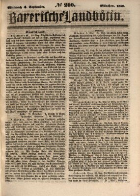 Bayerische Landbötin Mittwoch 4. September 1850