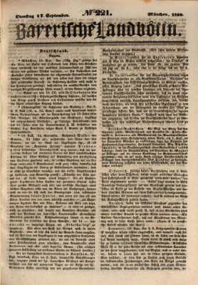 Bayerische Landbötin Dienstag 17. September 1850