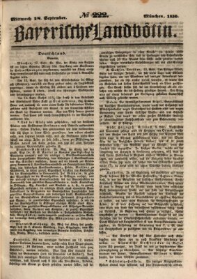 Bayerische Landbötin Mittwoch 18. September 1850