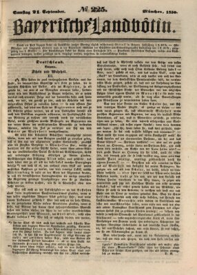 Bayerische Landbötin Samstag 21. September 1850