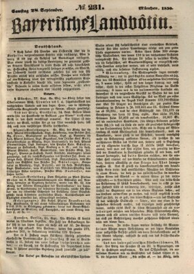 Bayerische Landbötin Samstag 28. September 1850