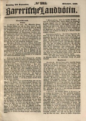 Bayerische Landbötin Sonntag 29. September 1850