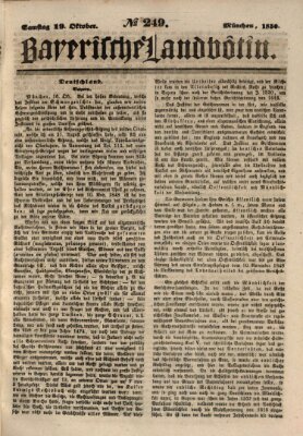 Bayerische Landbötin Samstag 19. Oktober 1850