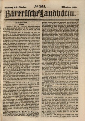 Bayerische Landbötin Dienstag 22. Oktober 1850