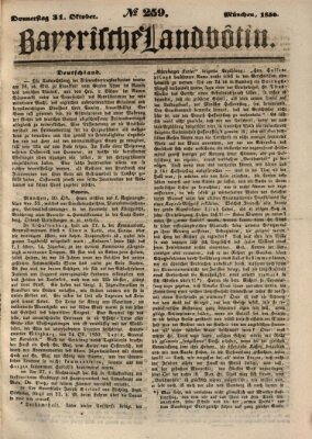 Bayerische Landbötin Donnerstag 31. Oktober 1850