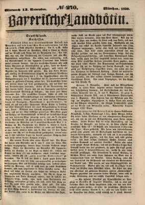 Bayerische Landbötin Mittwoch 13. November 1850