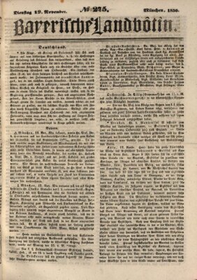 Bayerische Landbötin Dienstag 19. November 1850