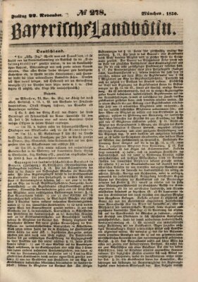 Bayerische Landbötin Freitag 22. November 1850