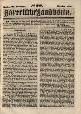 Bayerische Landbötin Samstag 23. November 1850