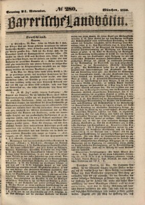 Bayerische Landbötin Sonntag 24. November 1850