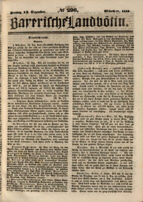 Bayerische Landbötin Freitag 13. Dezember 1850