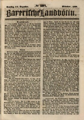 Bayerische Landbötin Samstag 14. Dezember 1850