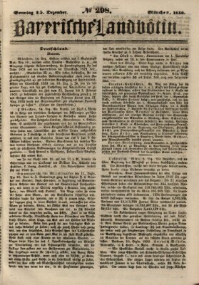 Bayerische Landbötin Sonntag 15. Dezember 1850