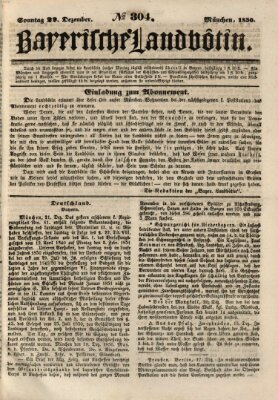 Bayerische Landbötin Sonntag 22. Dezember 1850