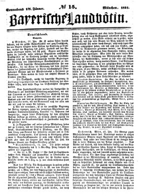 Bayerische Landbötin Samstag 18. Januar 1851