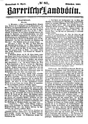 Bayerische Landbötin Samstag 5. April 1851