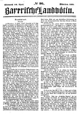 Bayerische Landbötin Mittwoch 16. April 1851