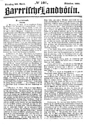 Bayerische Landbötin Dienstag 29. April 1851