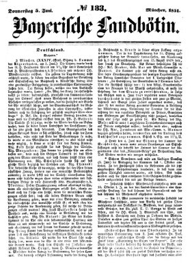 Bayerische Landbötin Donnerstag 5. Juni 1851