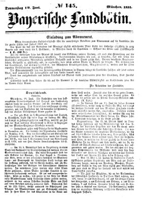 Bayerische Landbötin Donnerstag 19. Juni 1851