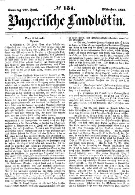 Bayerische Landbötin Sonntag 29. Juni 1851