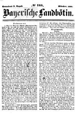 Bayerische Landbötin Samstag 9. August 1851