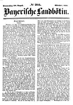 Bayerische Landbötin Donnerstag 28. August 1851